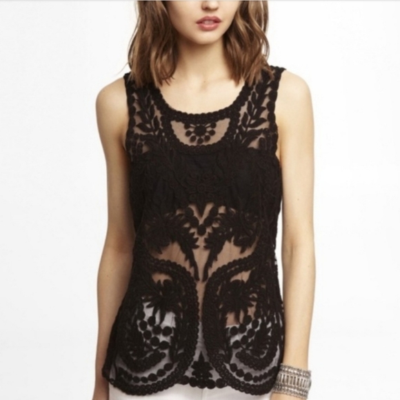 Express Tops - Express Baroque Lace tank top